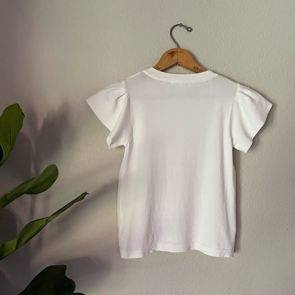 Anthropologie Eri+Ali Flutter Sleeve Crop Top - Picture 3 of 4